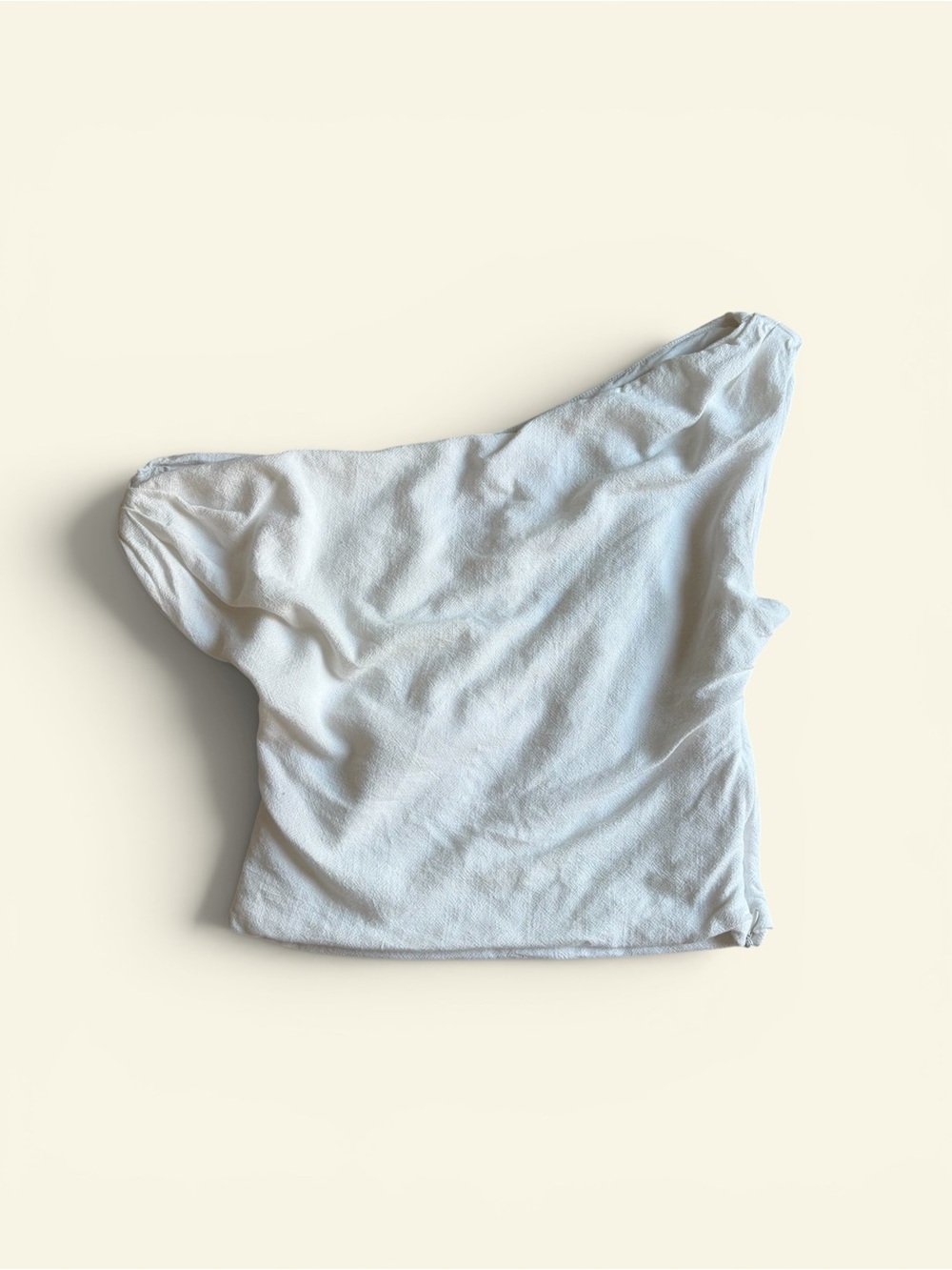Peppermayo Marissa White Linen Blend One Shoulder Top Women's Small US 4 EU 36